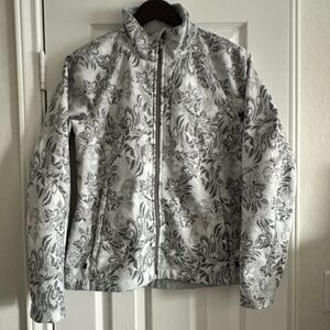 The North Face Women's Gray/White Floral Apex Bionic Softshell Jacket, Size Med